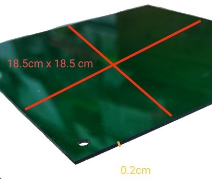 Optical Filter Green 18.5cm x 18.5cm rectangular sheet with 0.2cm thickness for seasonal and decorative use