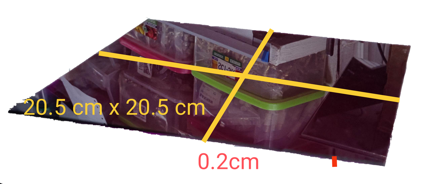 Electx Electrical Supply Optical Filter Purple 20.5cm x 20.5cm showing transparent purple filter with size markings