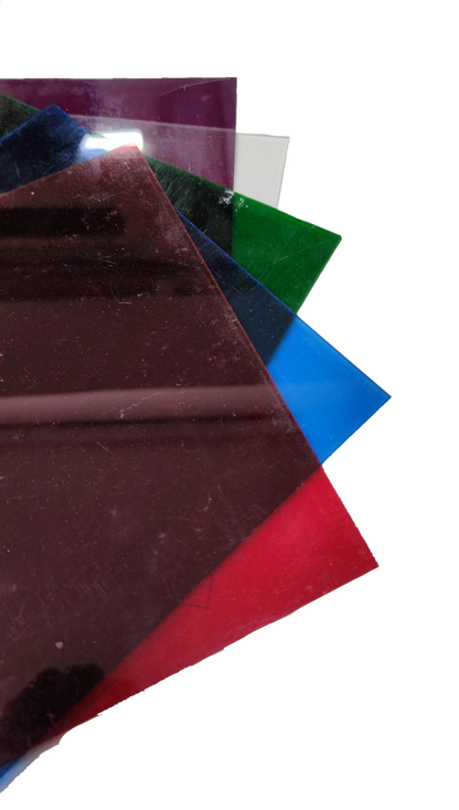 Electx Electrical Supply Optical Filter Purple 20.5cm x 20.5cm among assorted colored filters on black background