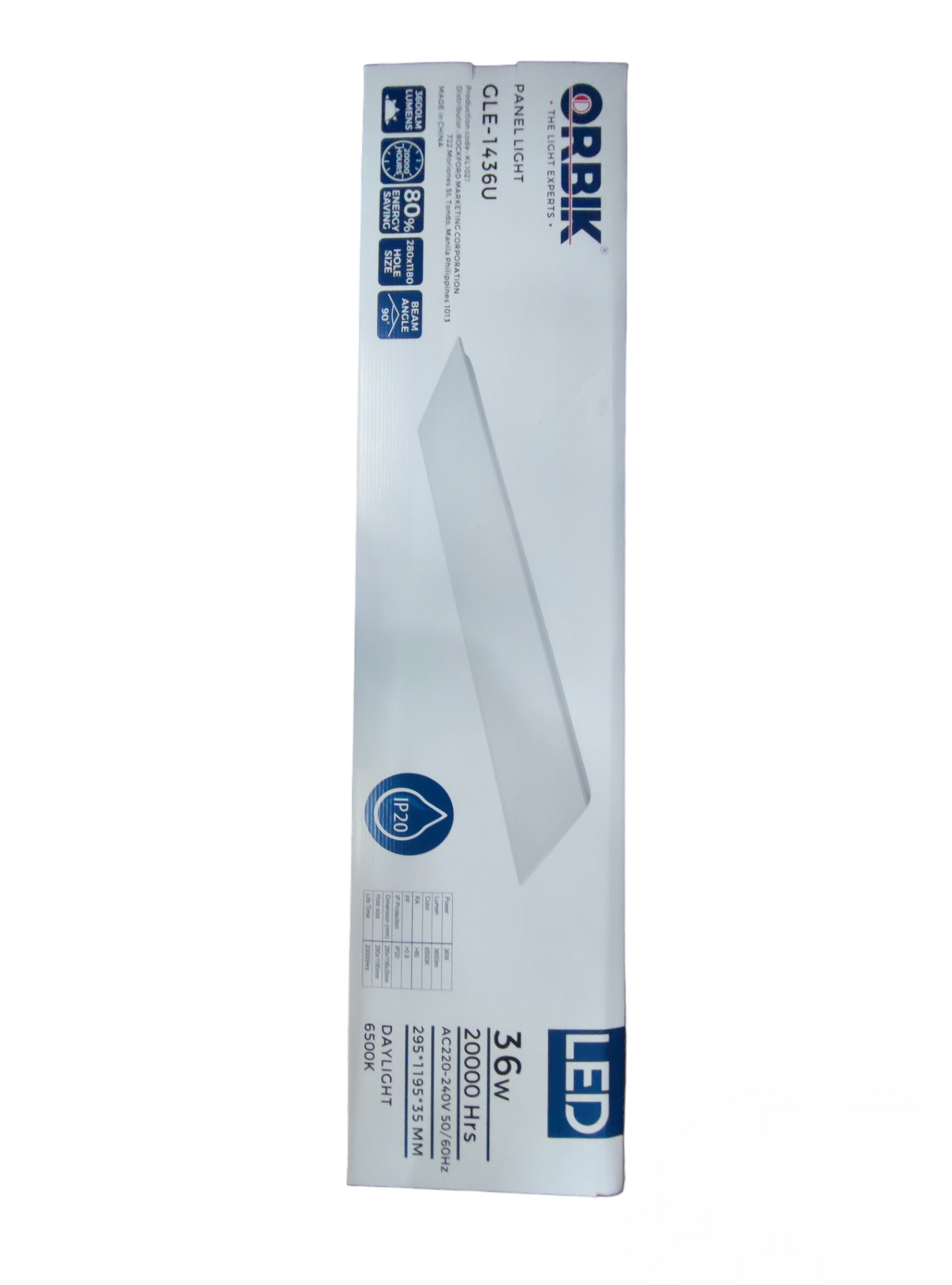 Orbik 36W LED panel light ceiling light pack with energy efficient design and 220-240V voltage