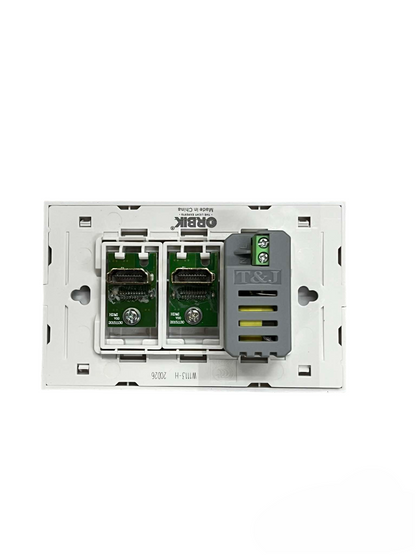 T&J 3 Gang Outlet with 2 HDMI Outlet and 1 USB-A Outlet power socket panel