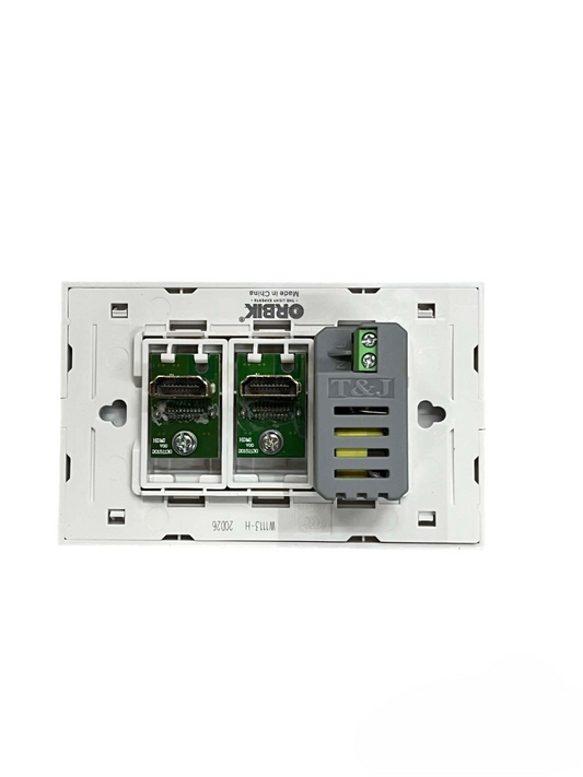 T&J 3 Gang Outlet with 2 HDMI Outlet and 1 USB-A Outlet power socket panel
