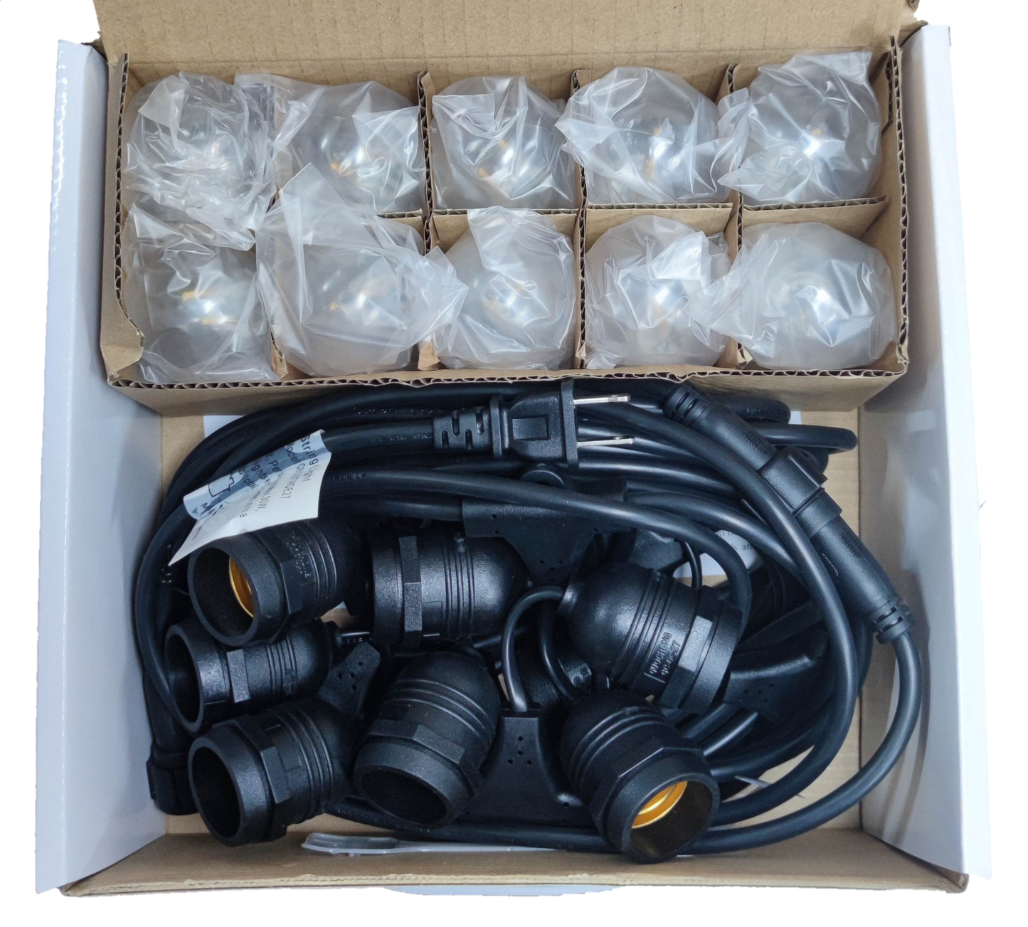 Orbik outdoor LED string lights E27 1W WW in a box with bulbs and sockets for festive decoration