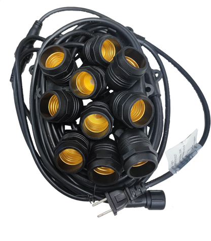 Outdoor LED string lights E27 1W WW with multiple sockets for festive outdoor decoration