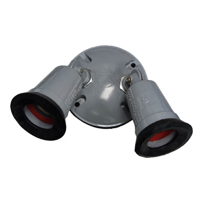 Irisram outdoor double E27 light socket designed for easy installation in outdoor lighting setups