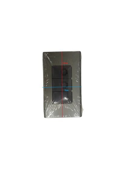Panasonic 3 Gang CAT6 Data Modular Jack with black faceplate for data connectivity