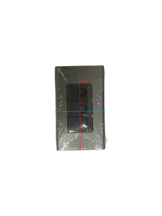 Panasonic 3 Gang CAT6 Data Modular Jack with black faceplate for data connectivity