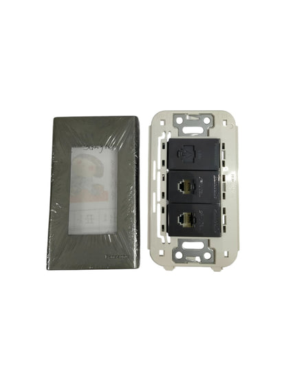Panasonic CAT6 RJ45 data outlet power point switch and plug with gray cover plate
