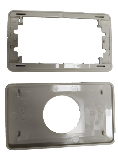 Panasonic 41mm plate cover white plastic rectangular mounting frame and circular outlet insert