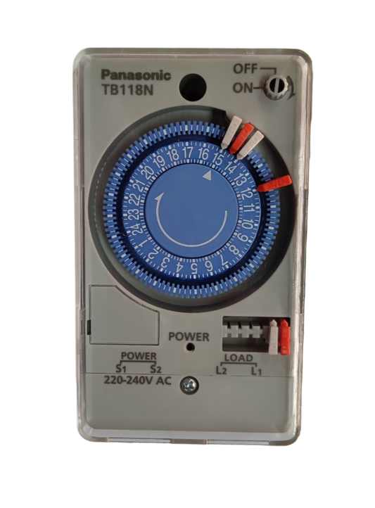 Panasonic Timer Switch 10A 220V Failure model TB118N with blue dial and white casing