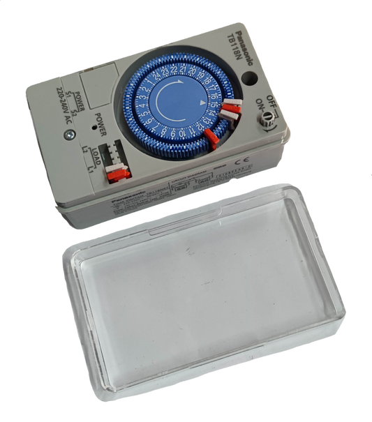 Panasonic Timer Switch 10A 220V Failure with blue dial and clear protective cover