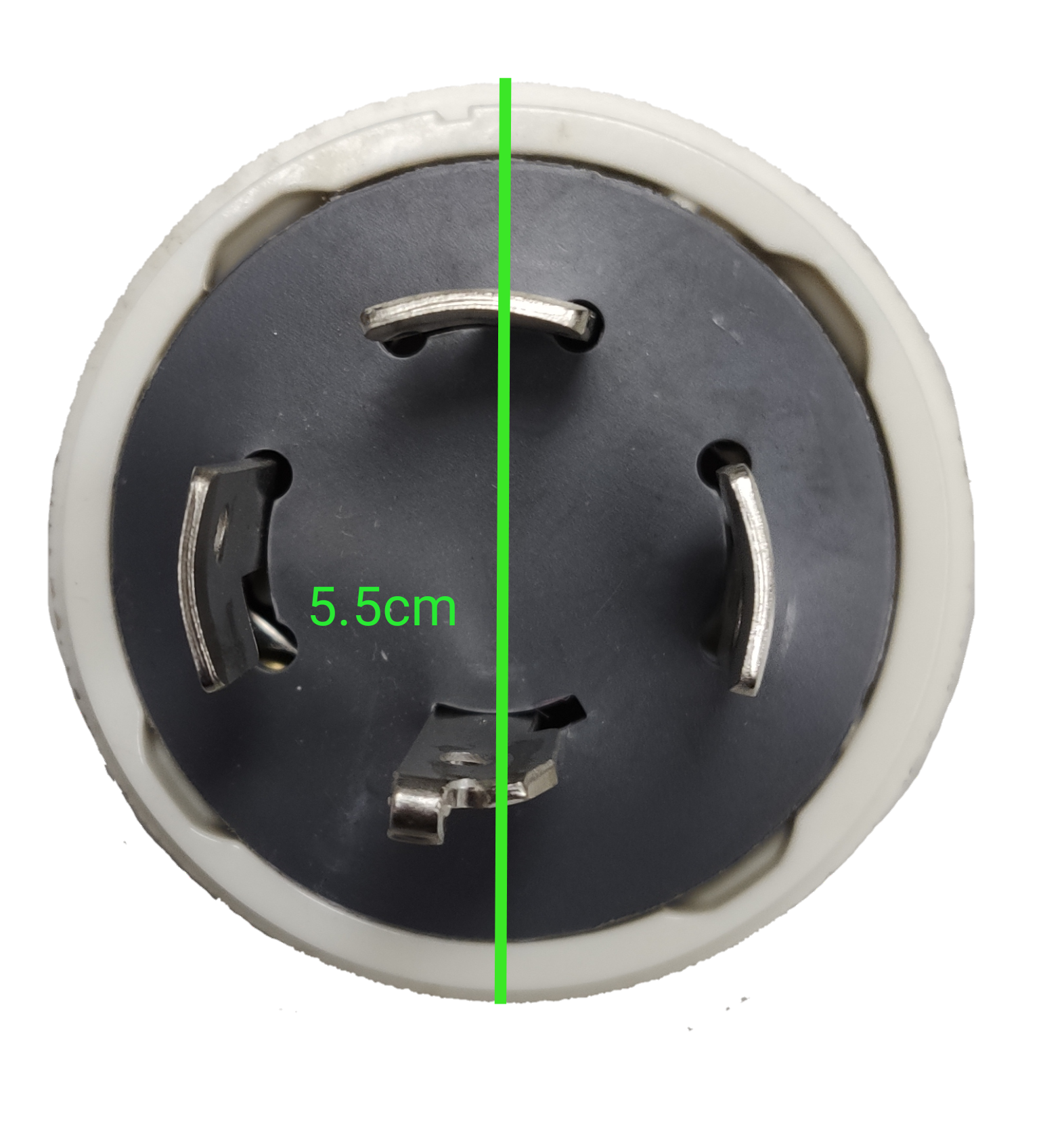 Panasonic WF6420 4 pin twist lock connector front view circular industrial plug with metal locking blades