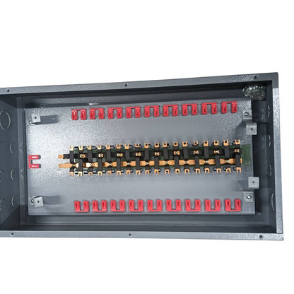 2 pole bolt on panel board with multiple terminal connections for electrical installations