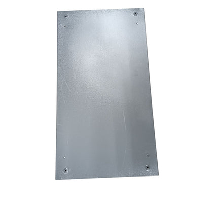 Metal electrical panel featuring a 2 pole bolt on panel board for secure installation and connections