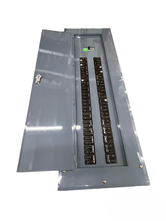 Schneider and GE 250A 2 pole panel board with multiple circuit breakers for efficient electrical distribution