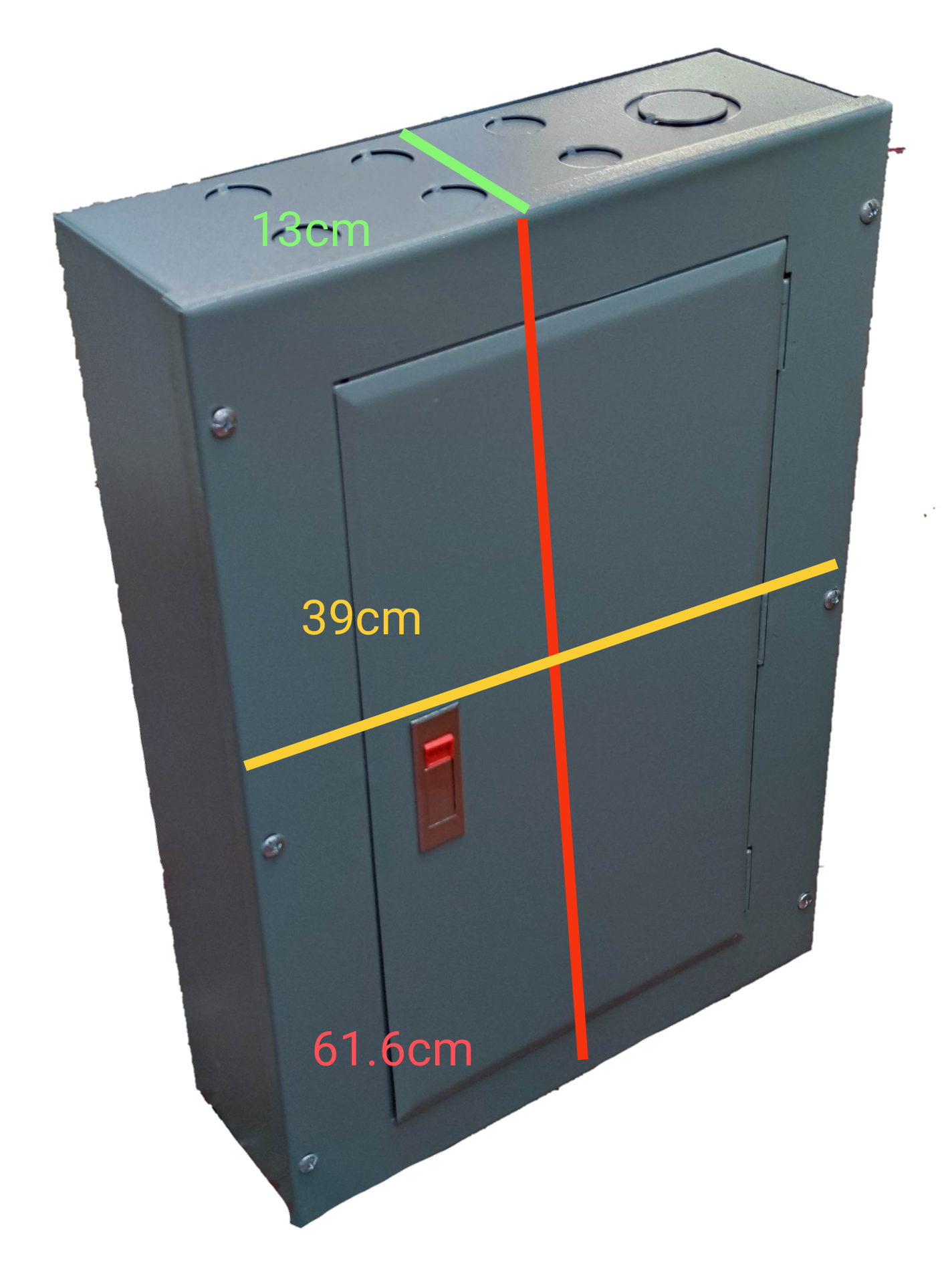 Electx Electrical Supply Panel Board TQD Main 2 Pole 10 Branches metal enclosure with door and switch