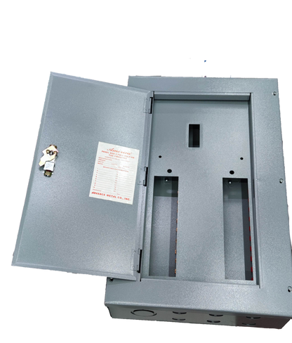 Electx Electrical Supply Panel Board TQD Main 2 Pole 10 Branches gray metal electrical panel box with open door