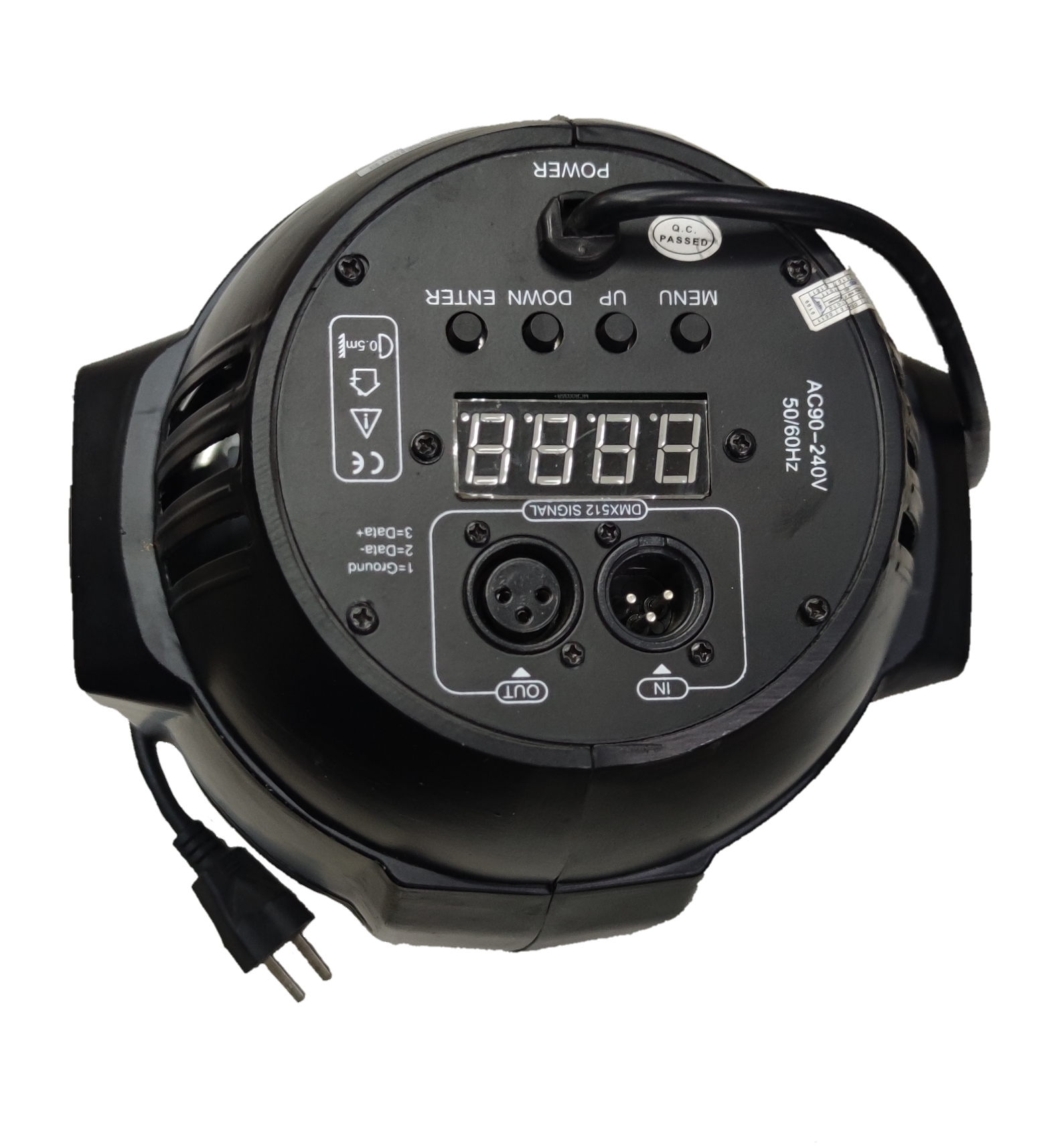 PAR LED 54 220V with DMX Signal Input black stage light with power cord and control buttons