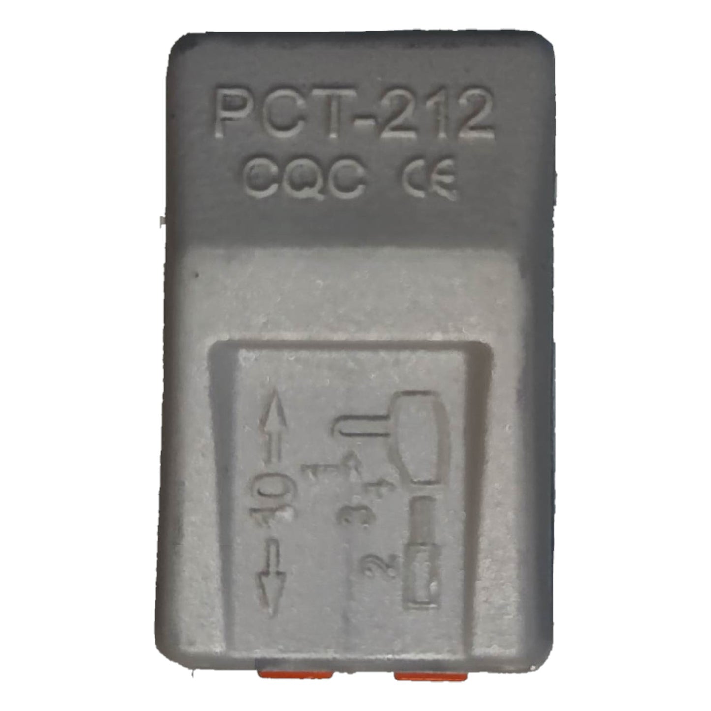 PCT-212 connecting terminal for 2 wires in gray with clear connection markings