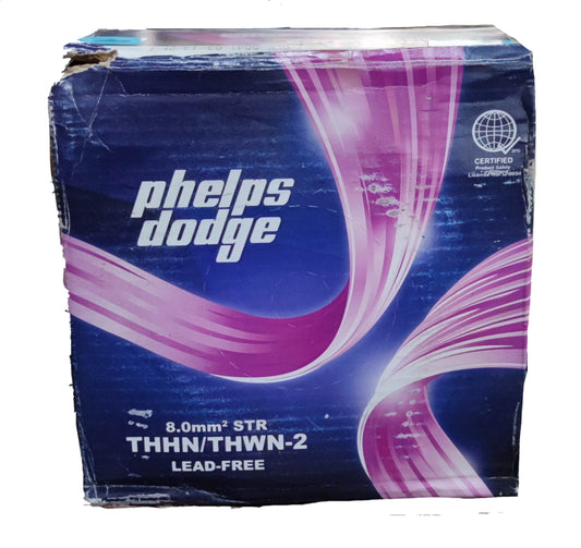 Phelps Dodge Omega AWG 8 Stranded wire Blue in a lead-free THHN THWN-2 8.0mm2 STR box