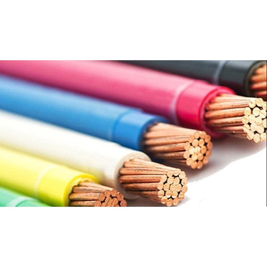 Close-up of colorful Phelps Dodge electrical wire 60mm with copper strands for construction use