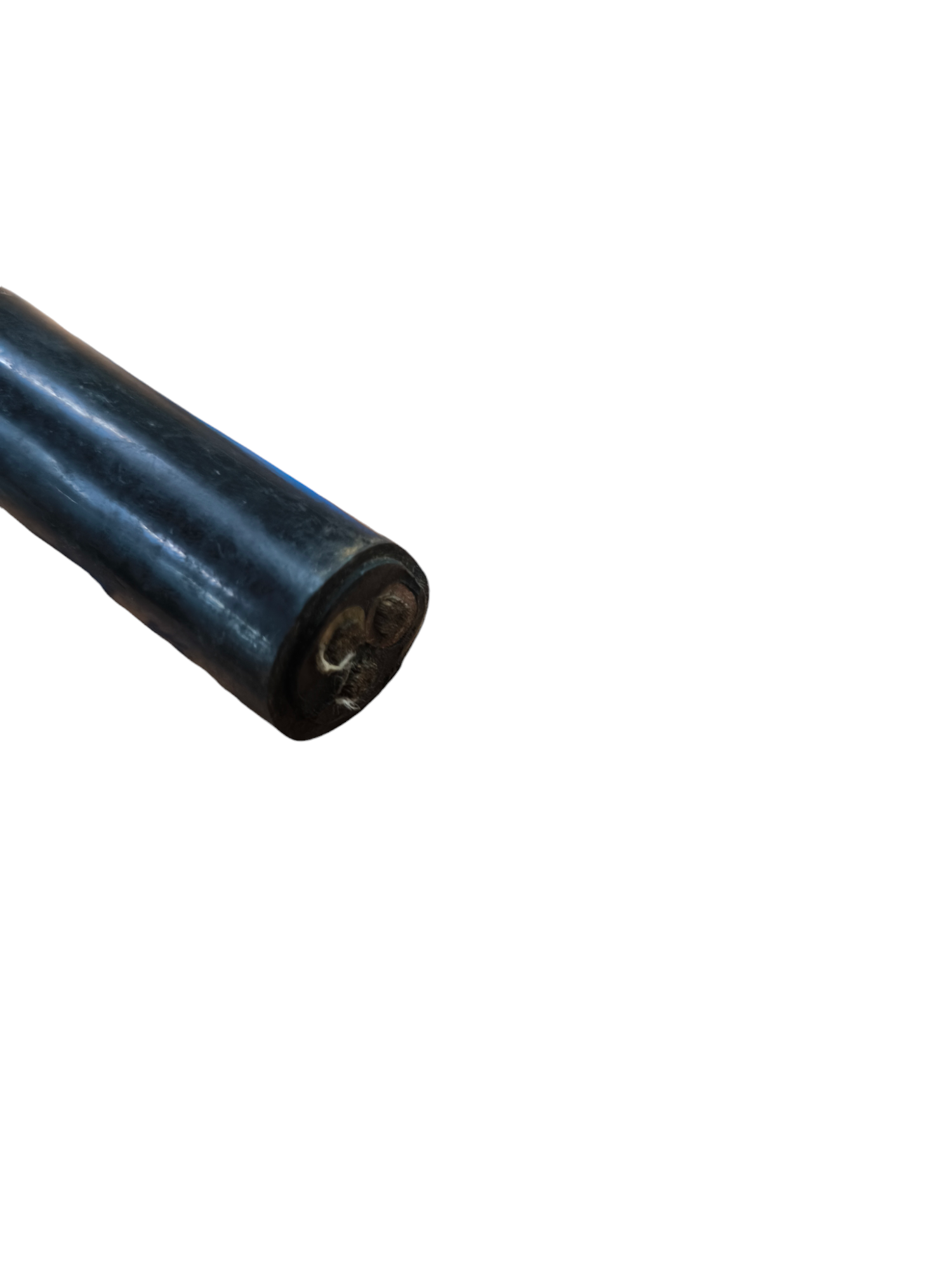 Phelps Dodge Royal Cord AWG 22mm 3 core black electrical wire with visible copper cores