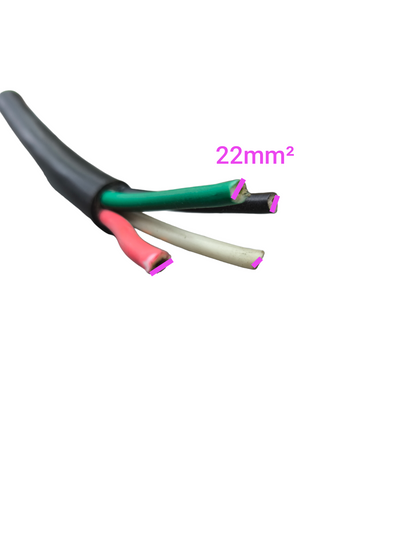 Phelps Dodge royal cord power cable 22mm with multiple colored insulated wires exposed