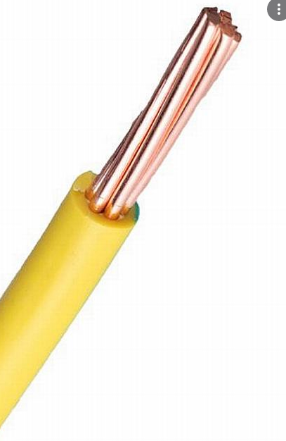 Phelps Dodge THHN Wire 30mm with yellow insulation and exposed copper conductors