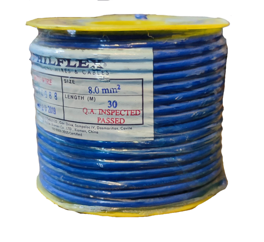 Philflex blue Automotive Wire AWG 8 spool with 30 meter length for automotive electrical use