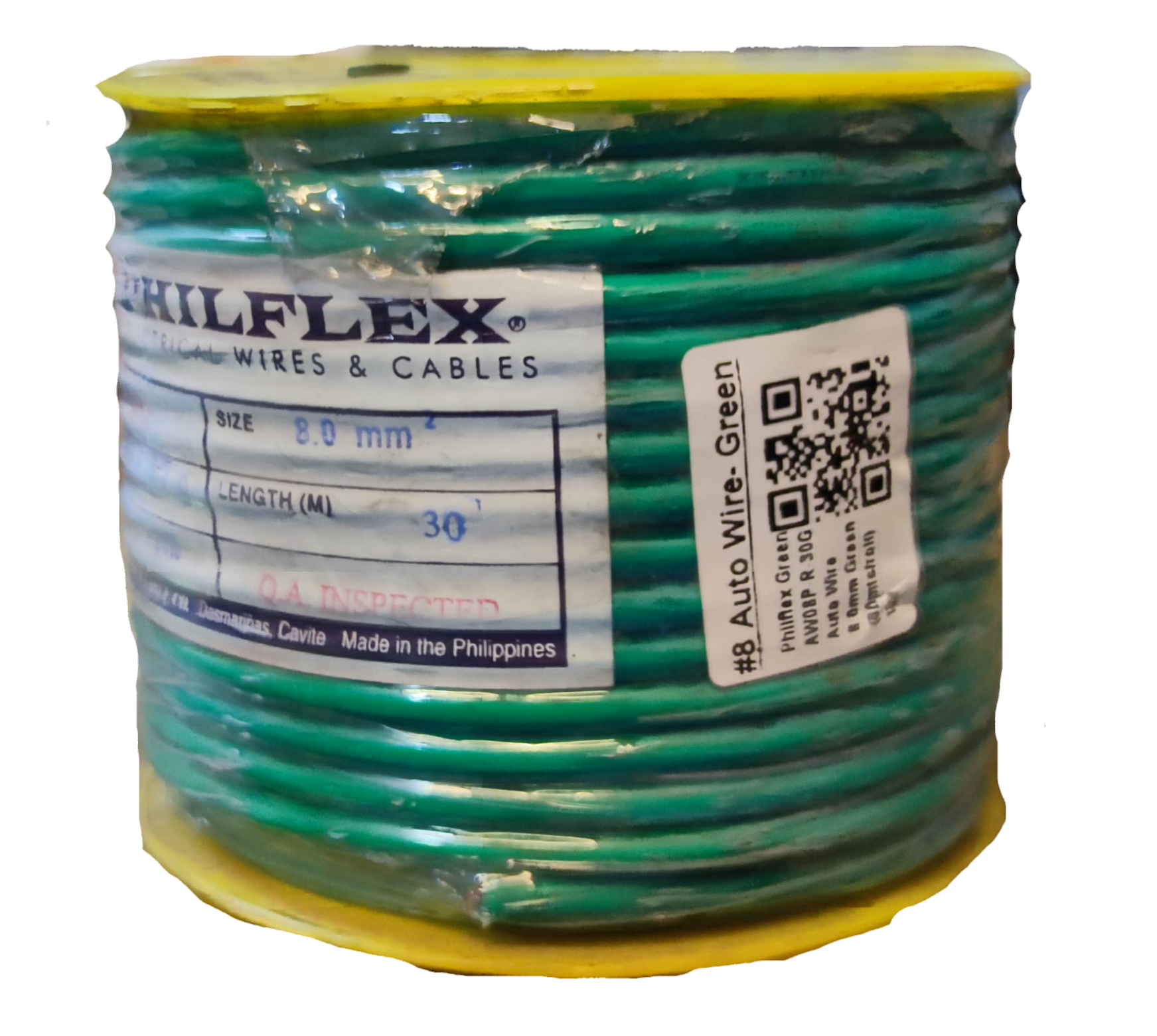 Philflex green Automotive Wire AWG 8 spool with 30 meters length for automotive use