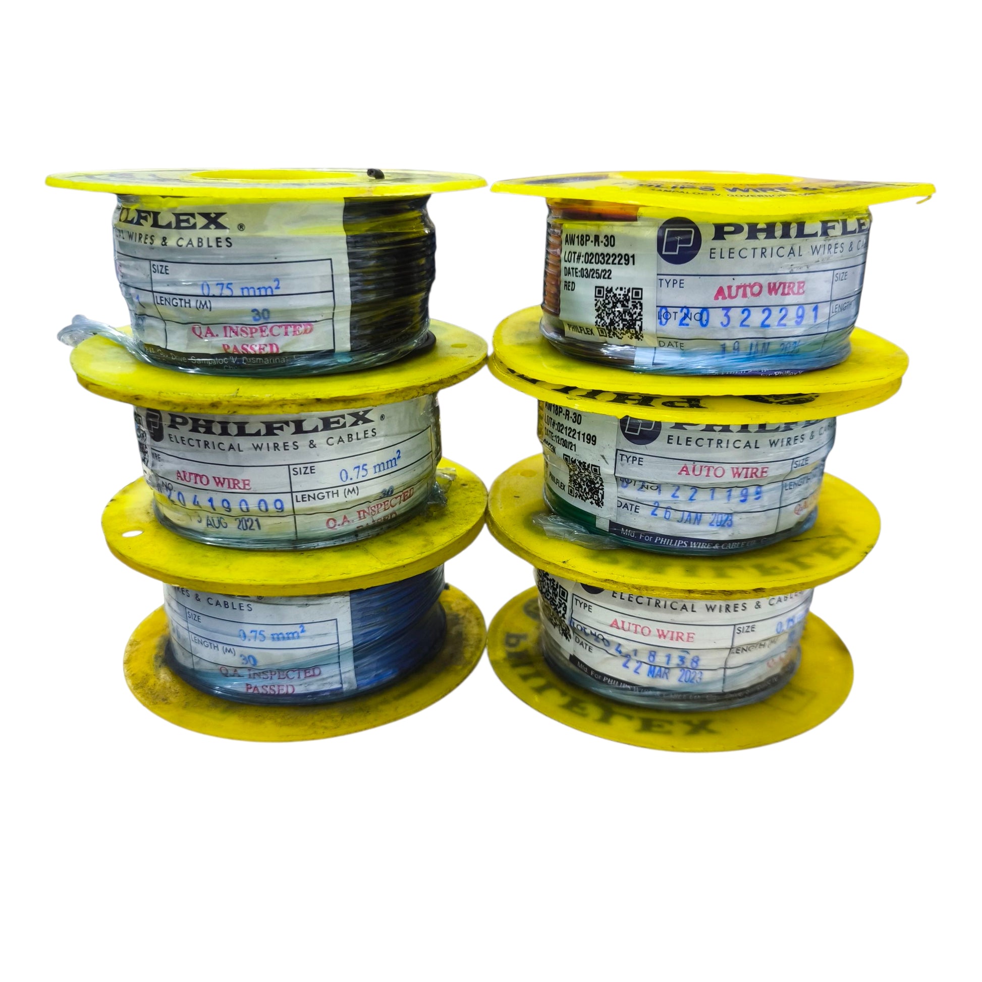 Philflex Auto Wires in Various Colors on Spools for Electrical Projects and Repairs