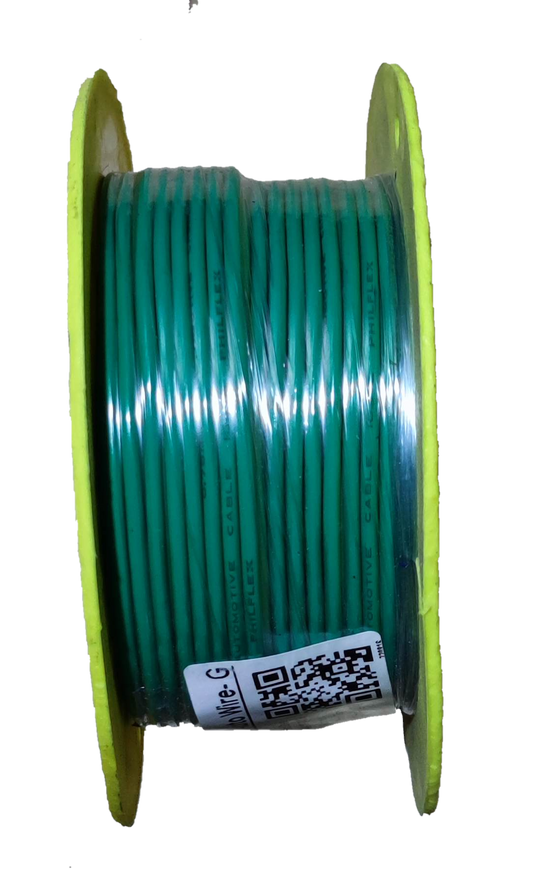 Philflex automotive wire 18 AWG spool with green insulated wire for automotive electrical use