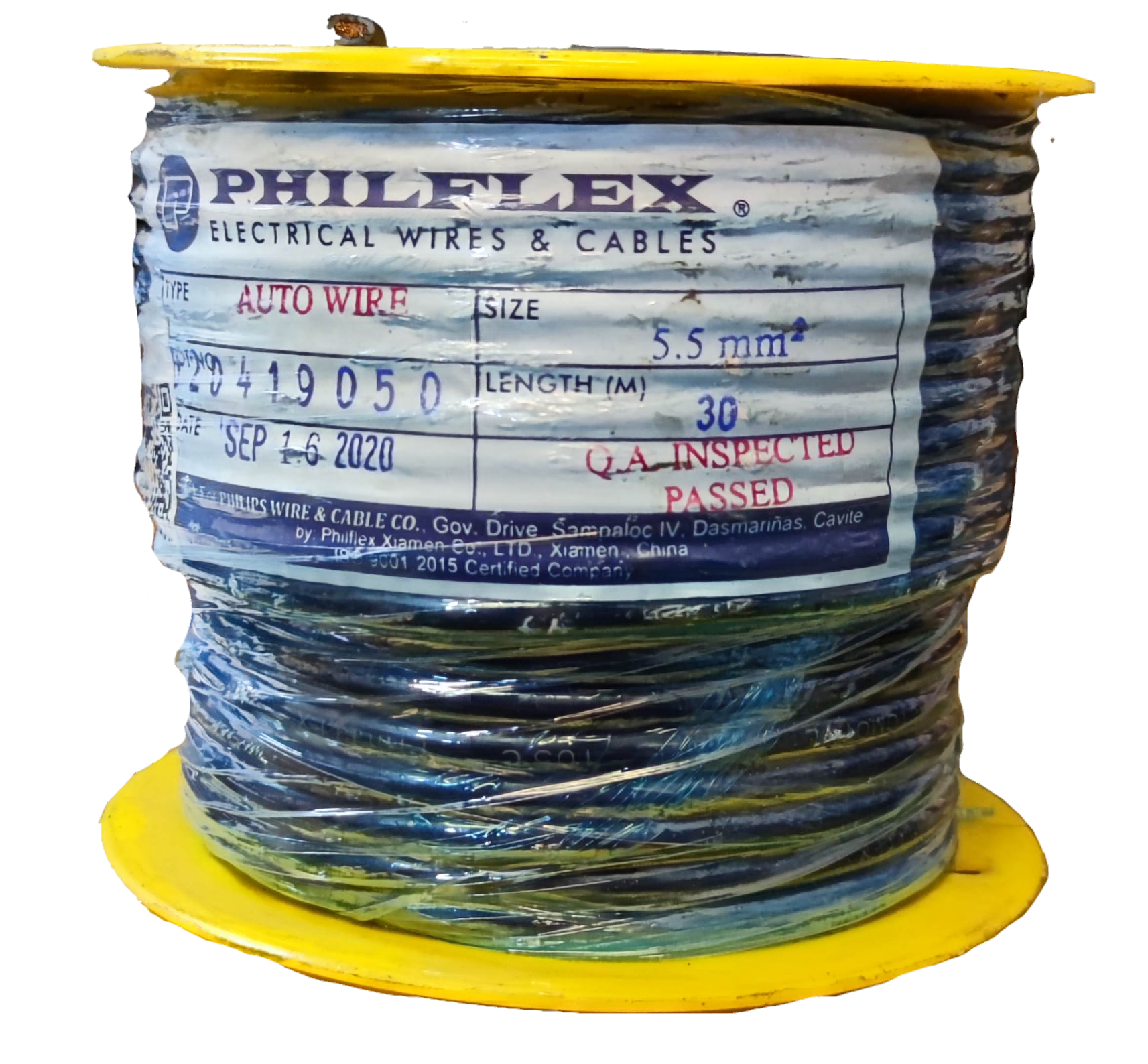 Philflex AWG 10 automotive wire spool with 5.5 mm size and 30-meter length for automotive electrical use