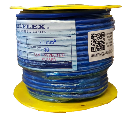 Philflex AWG 10 automotive wire spool in blue with 30 meter length and quality inspected