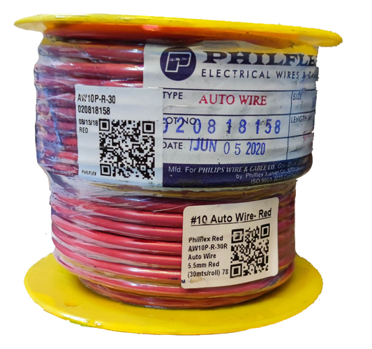 Philflex AWG 10 automotive wire red spool for automotive electrical wiring and repairs
