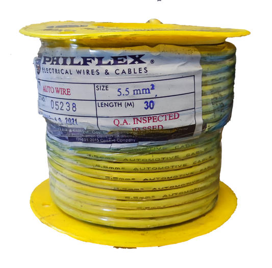 Philflex AWG 10 automotive wire spool electrical cable 5.5 mm2 size 30 meters length