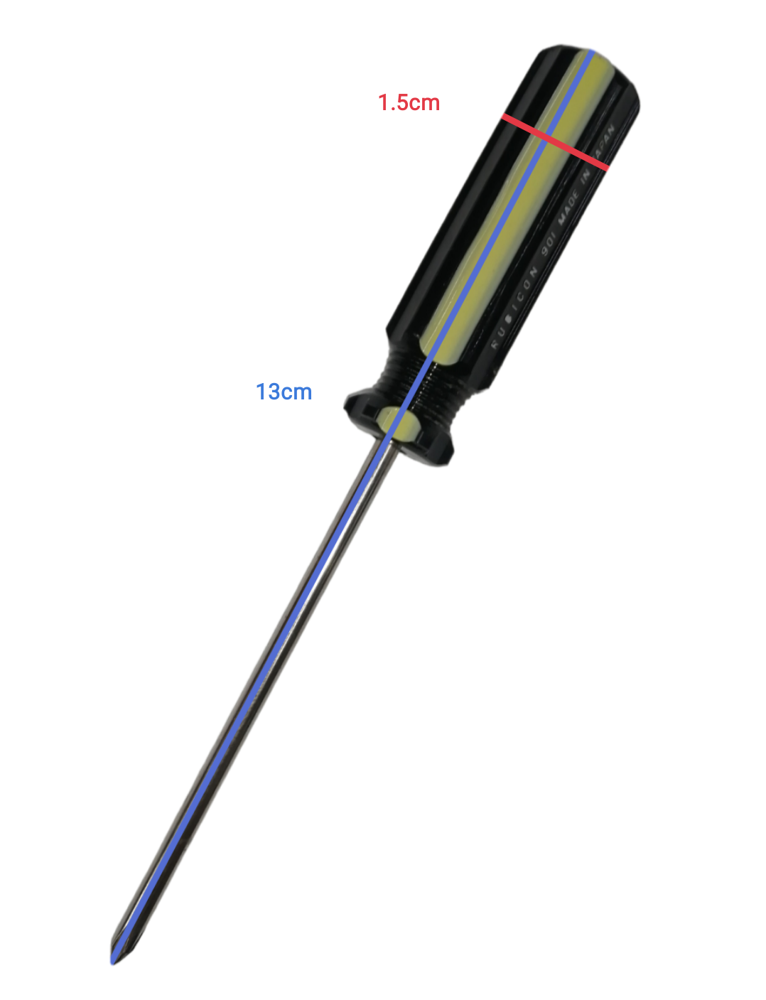 Rubicon Philip Screw Driver 901 75mm with black handle and metal shaft for precise fastening