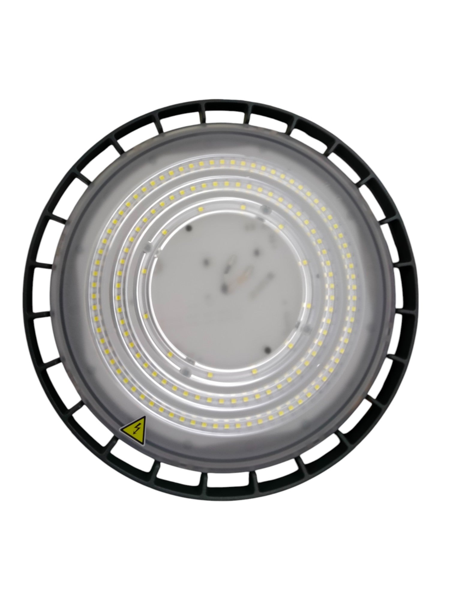 Philips 100W LED high bay light with circular LED array and black protective frame