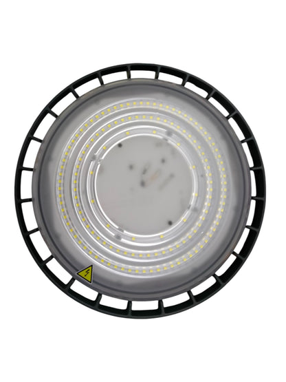 Philips 100W LED high bay light with circular LED array and black protective frame