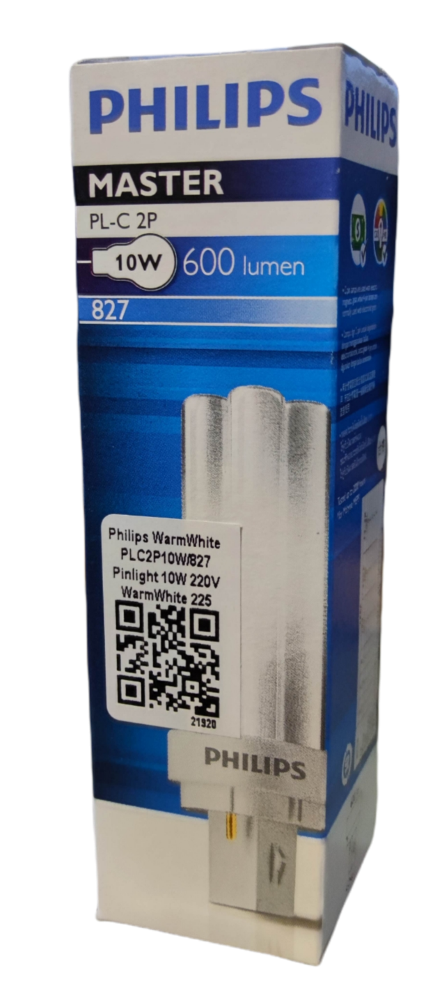 Philips 10W CFL pinlight G24d-1 Socket with 600 lumens for bright, energy-efficient lighting
