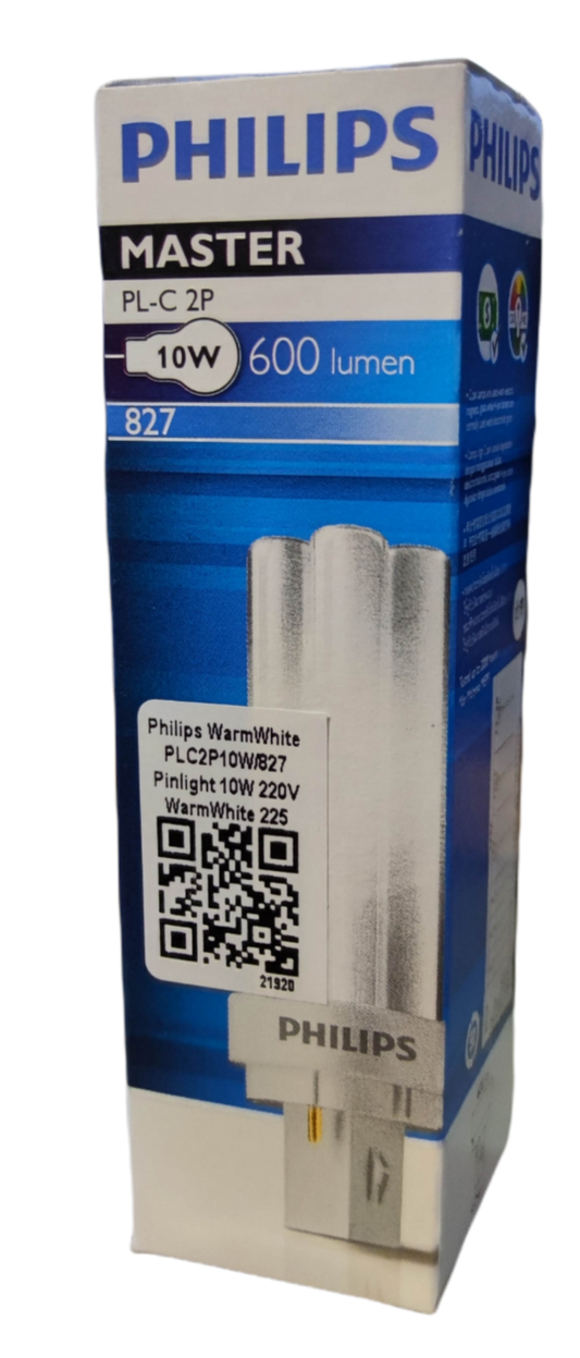 Philips 10W CFL pinlight G24d-1 Socket with 600 lumens for bright, energy-efficient lighting