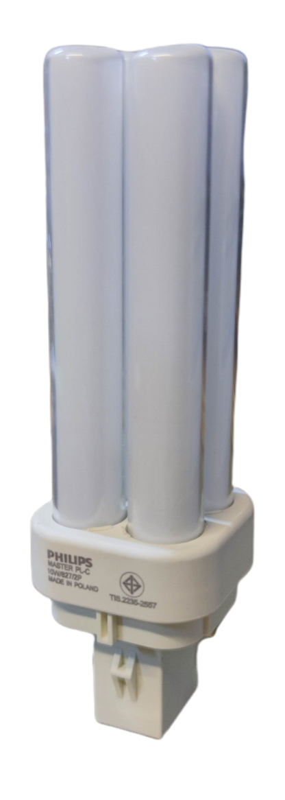 Philips 10W CFL pinlight G24d-1 Socket with three long tubular bulbs for energy-efficient lighting