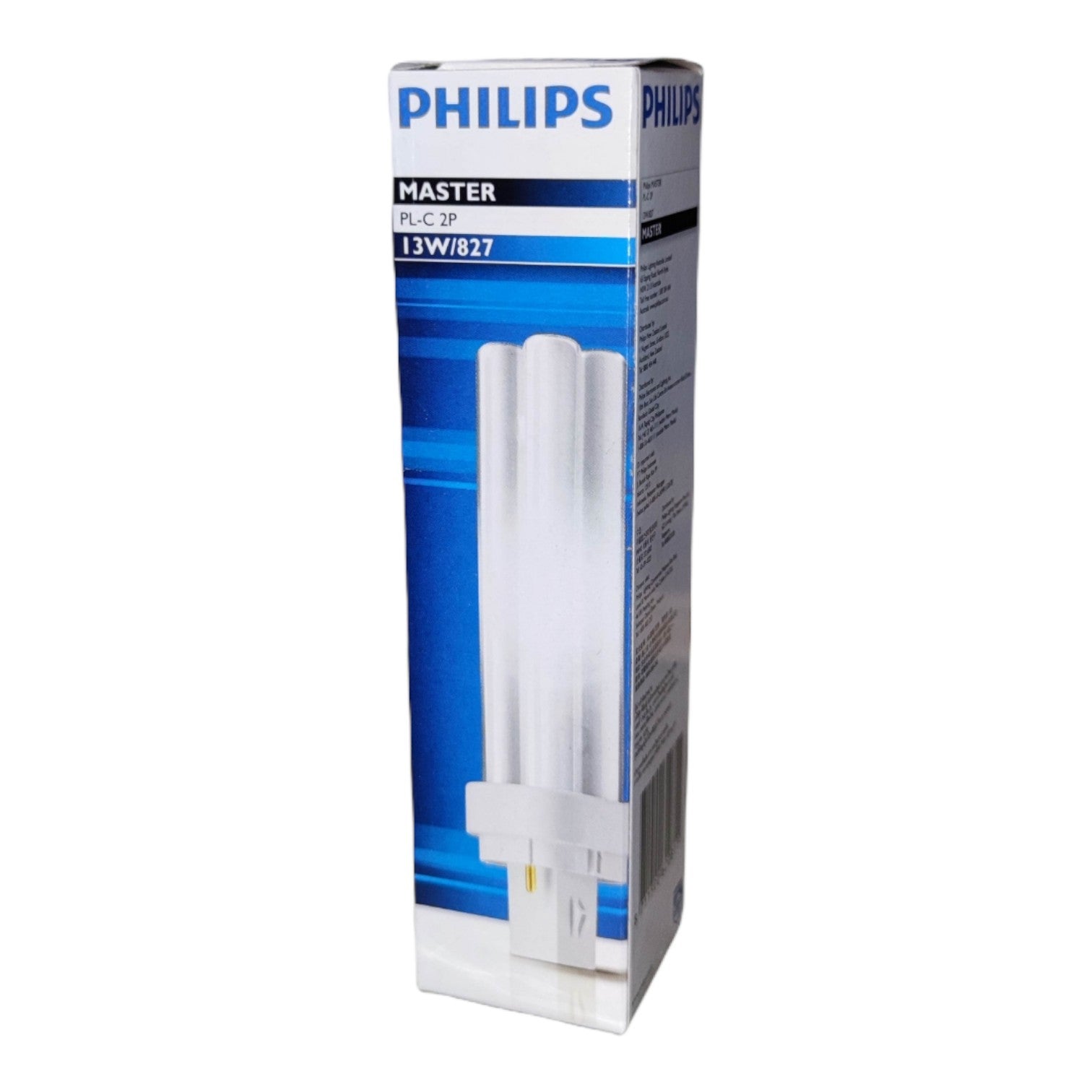 Philips light bulb packaging on a white background PLC2P13W/827