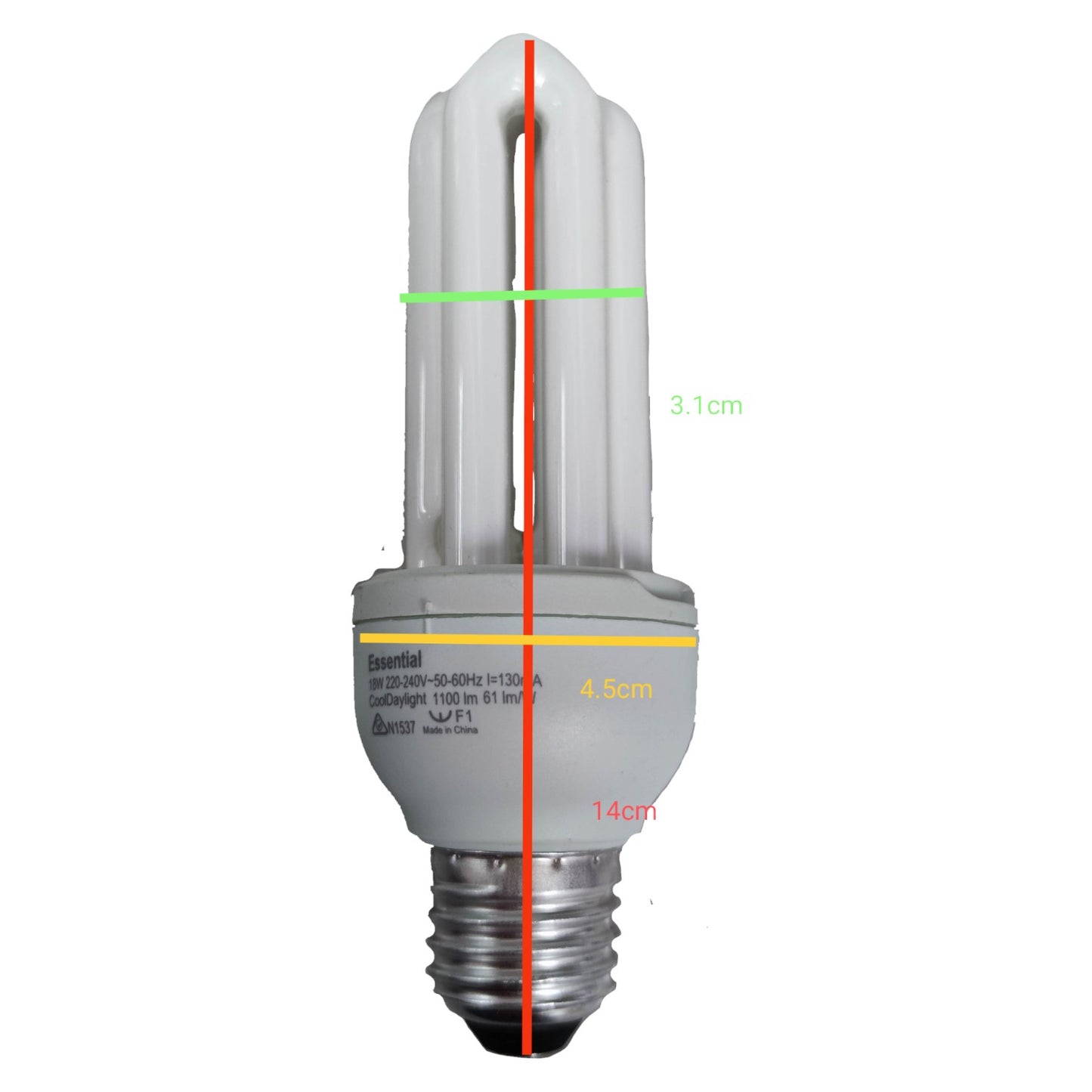 Philips 18W CFL E27 Daylight 6500K 220V Essential 3U
