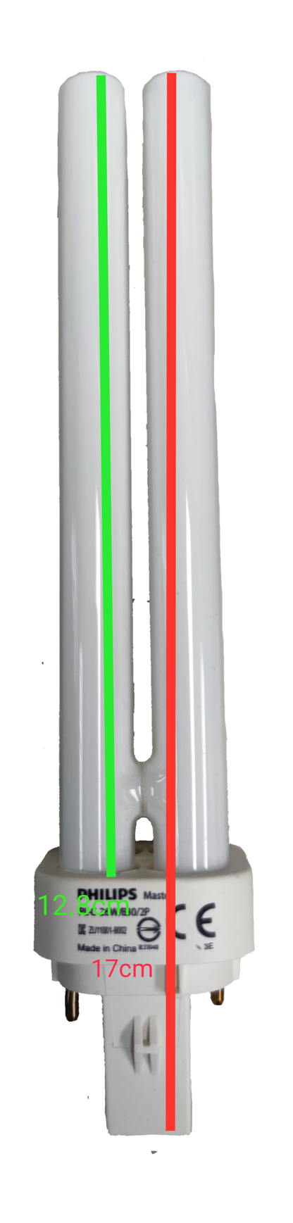 Philips 26W CFL Pinlight compact fluorescent bulb with dual tube design and white base