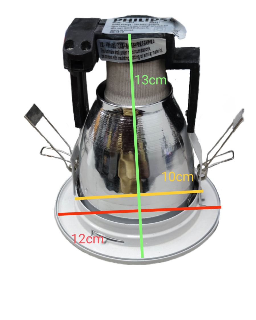 Philips 3.5 Inch Recessed Downlight E27 with reflective silver housing and mounting clips