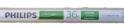 36W T8 fluorescent tube daylight Philips Lifemax 6500K 2500 lumen by Electx Electrical Supply