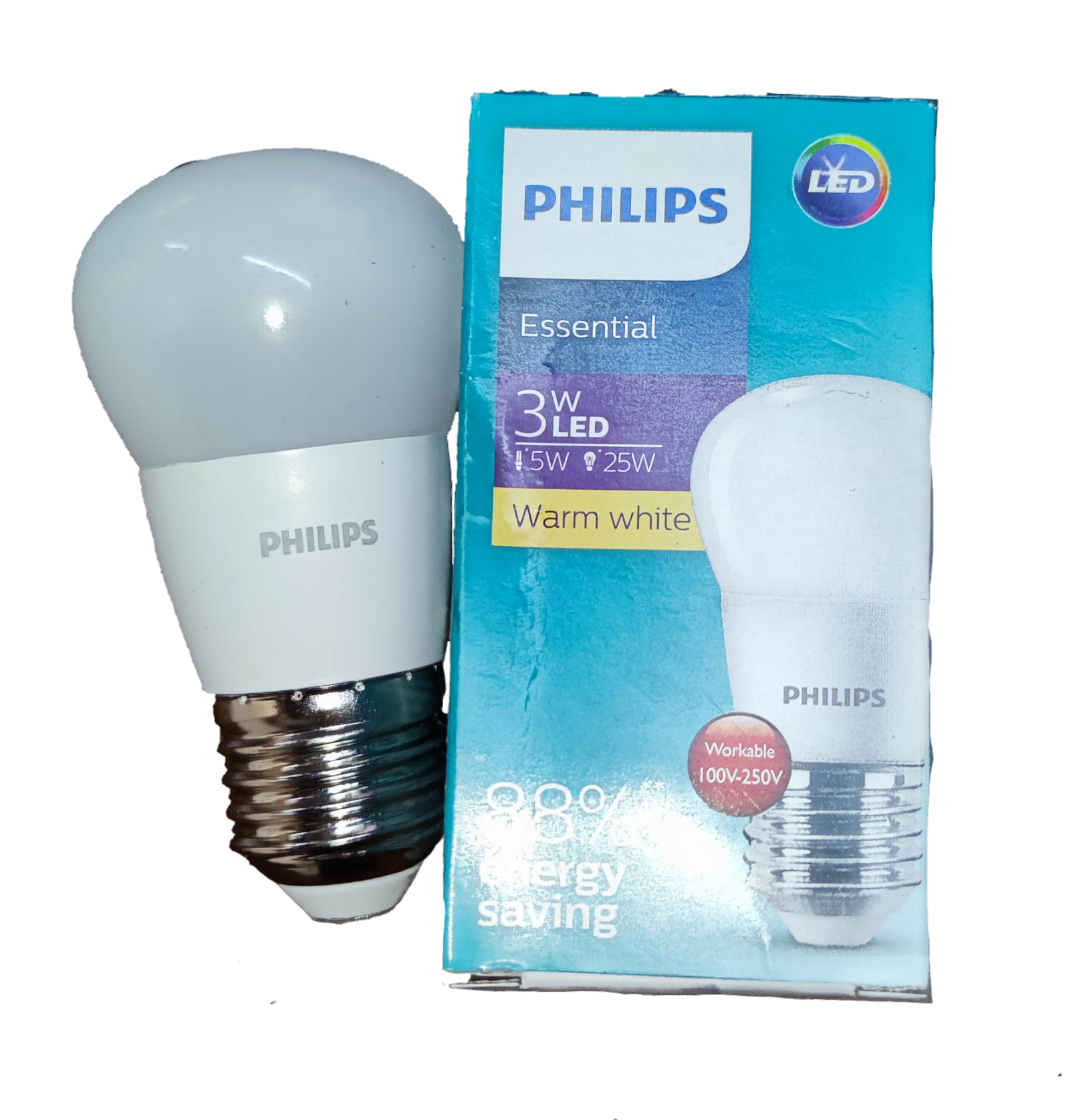 Philips 3W LED Bulb Warm White 220V with Energy Saving Design and Eco-Friendly Features