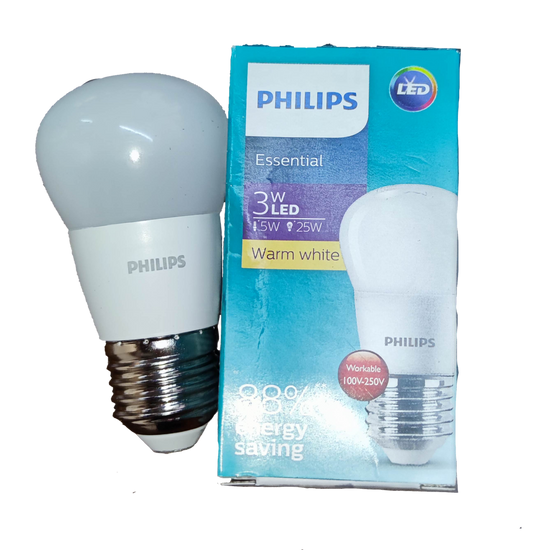 Philips 3W LED Bulb Warm White 220V with Energy Saving Design and Eco-Friendly Features