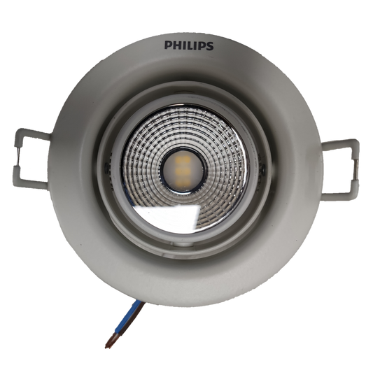 Philips 5W LED downlight 4000K white recessed ceiling light with reflector and mounting clips